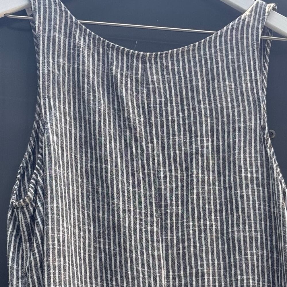 Max Studio London Striped Sleeveless Jumpsuit Women's Large Gray Wide Leg - Picture 8 of 9